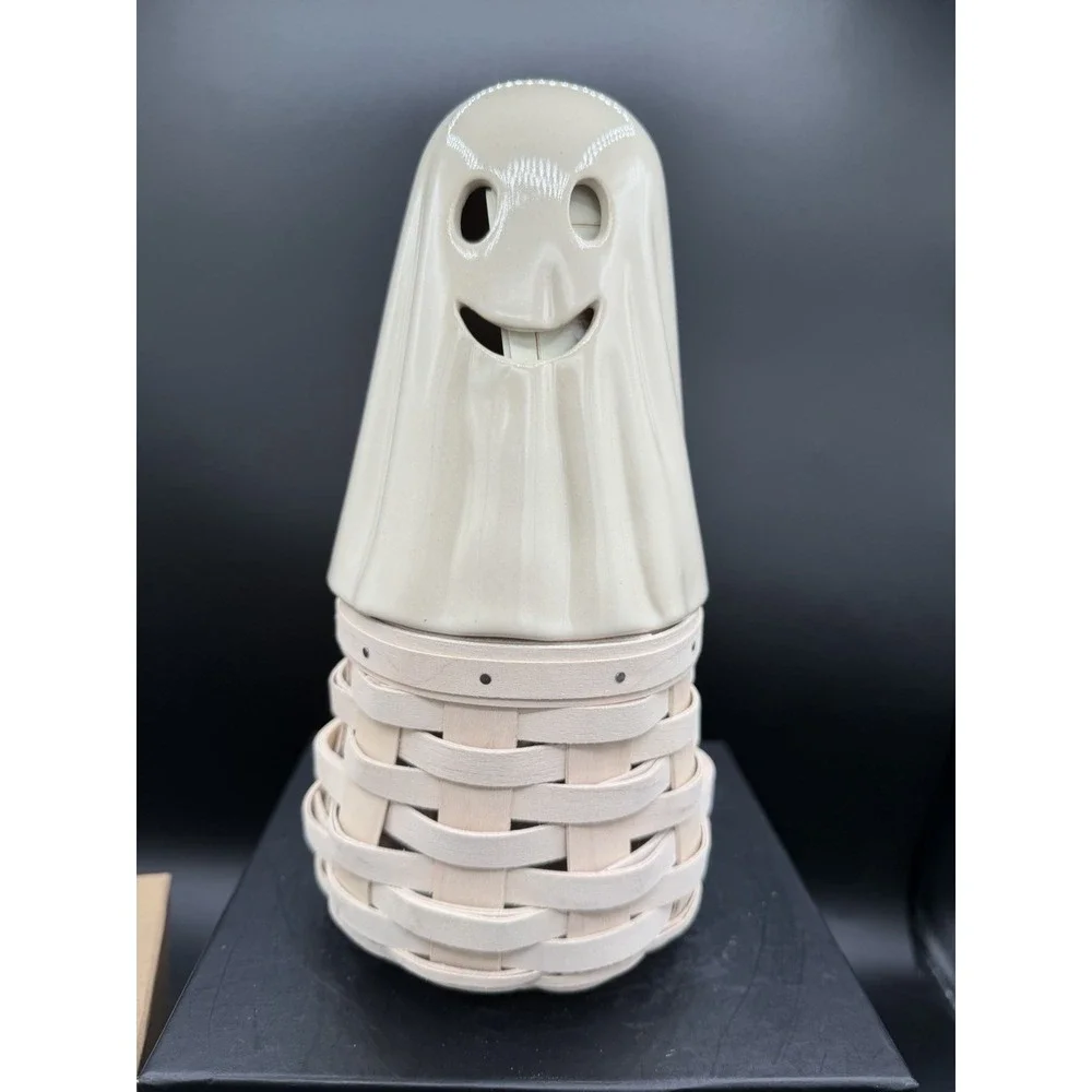 🎃 Longaberger 2013 Rare BOO! Basket Set 🧺 w/ Pottery Topper 🕸️